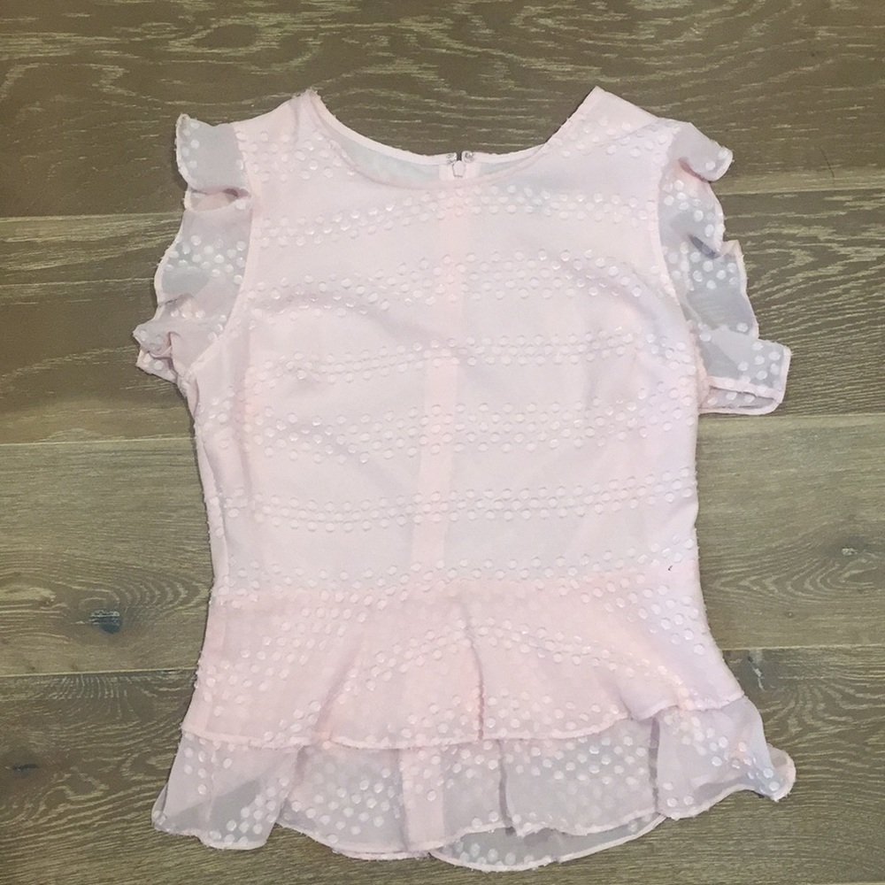 {Loft} Peplum Flutter Sleeve Top